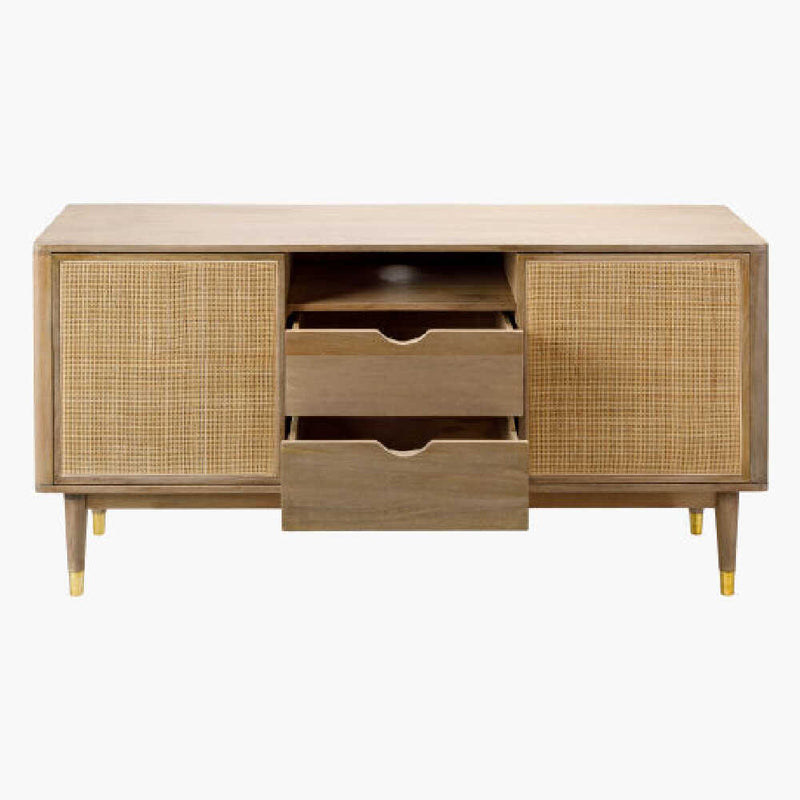 SURYA DALMA Contemporary Wood Sideboard With Slidng Doors, 58" (SAK49173)