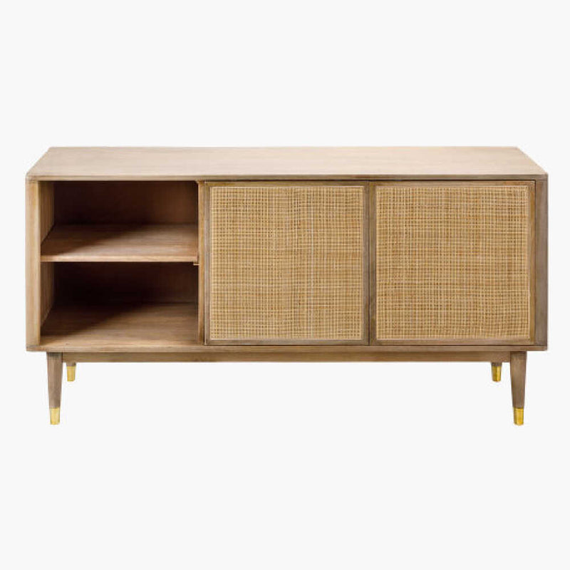 SURYA DALMA Contemporary Wood Sideboard With Slidng Doors, 58" (SAK49173)