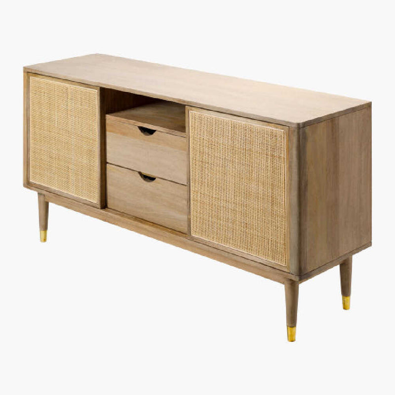 SURYA DALMA Contemporary Wood Sideboard With Slidng Doors, 58" (SAK49173)