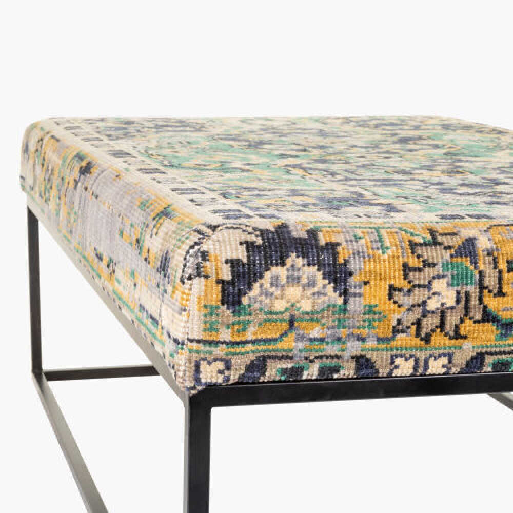 Surya Ergani Beige Multicolor Indoor Bench, 50" (SAK28450)