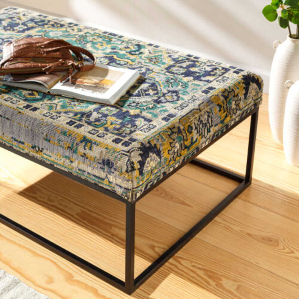Surya Ergani Beige Multicolor Indoor Bench, 50" (SAK28450)