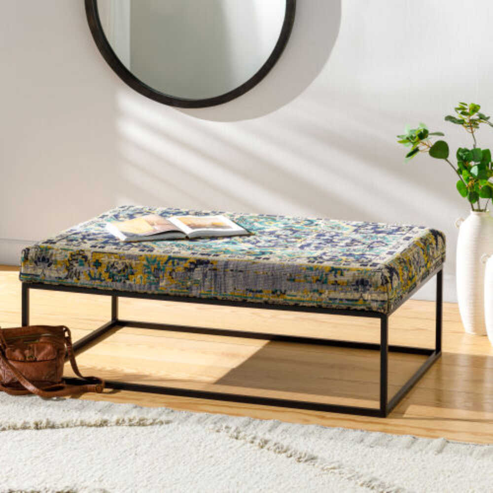 Surya Ergani Beige Multicolor Indoor Bench, 50" (SAK28450)