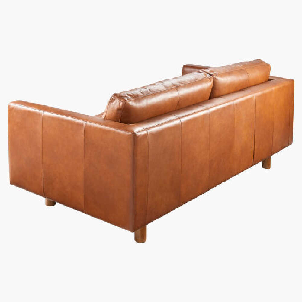 Surya Fitz Brown Leather Living Room Sofa, 75" (SAK13795)