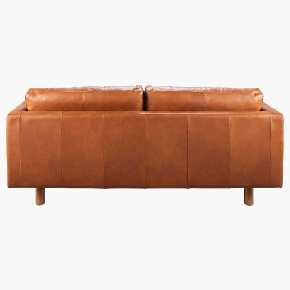 Surya Fitz Brown Leather Living Room Sofa, 75" (SAK13795)