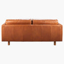 SURYA FITZ Brown Leather Living Room Sofa, 75" (SAK13795)