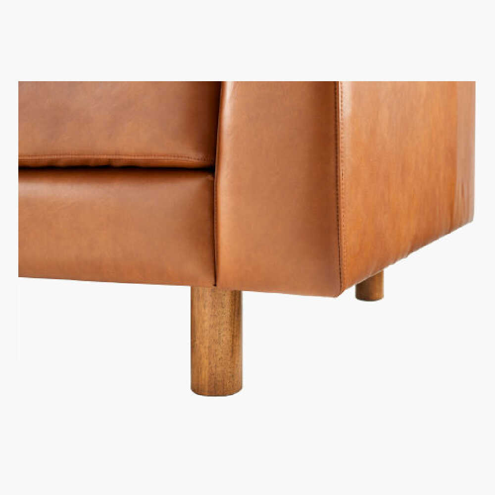 Surya Fitz Brown Leather Living Room Sofa, 75" (SAK13795)