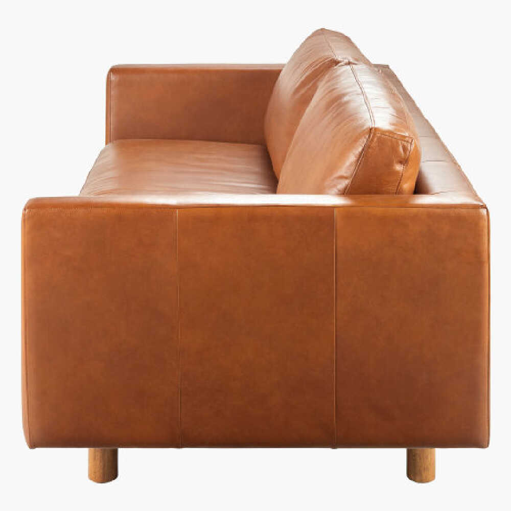 Surya Fitz Brown Leather Living Room Sofa, 75" (SAK13795)