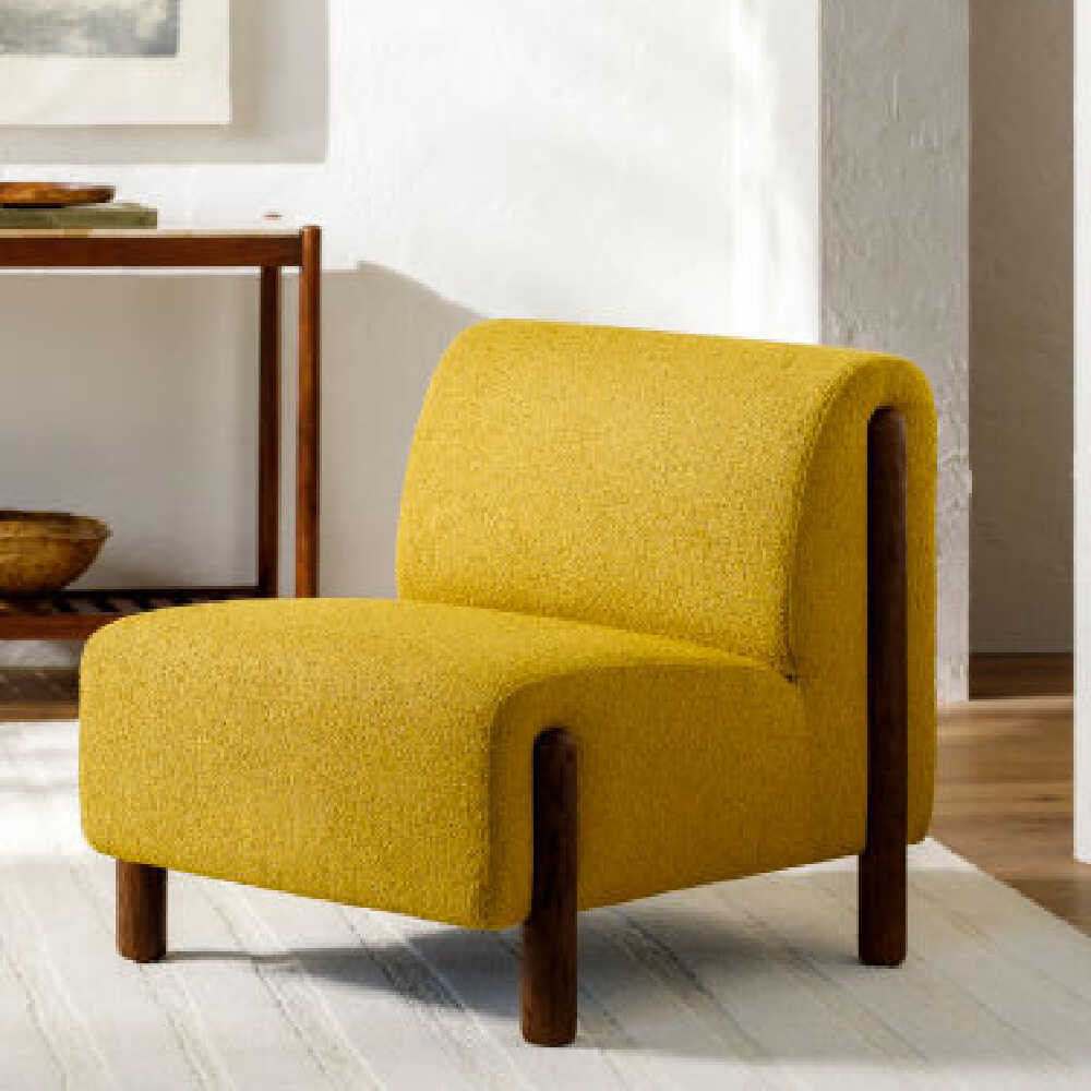 Surya Kenwood Wood Finish Accent Polyester Chair, 30" (SAK26543)