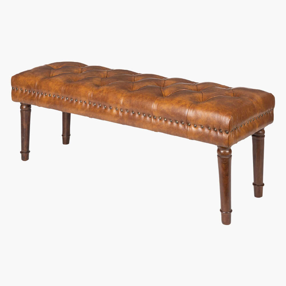 Surya Lancaster Brown Polyester Bedroom Bench, 47" (SAK73910)
