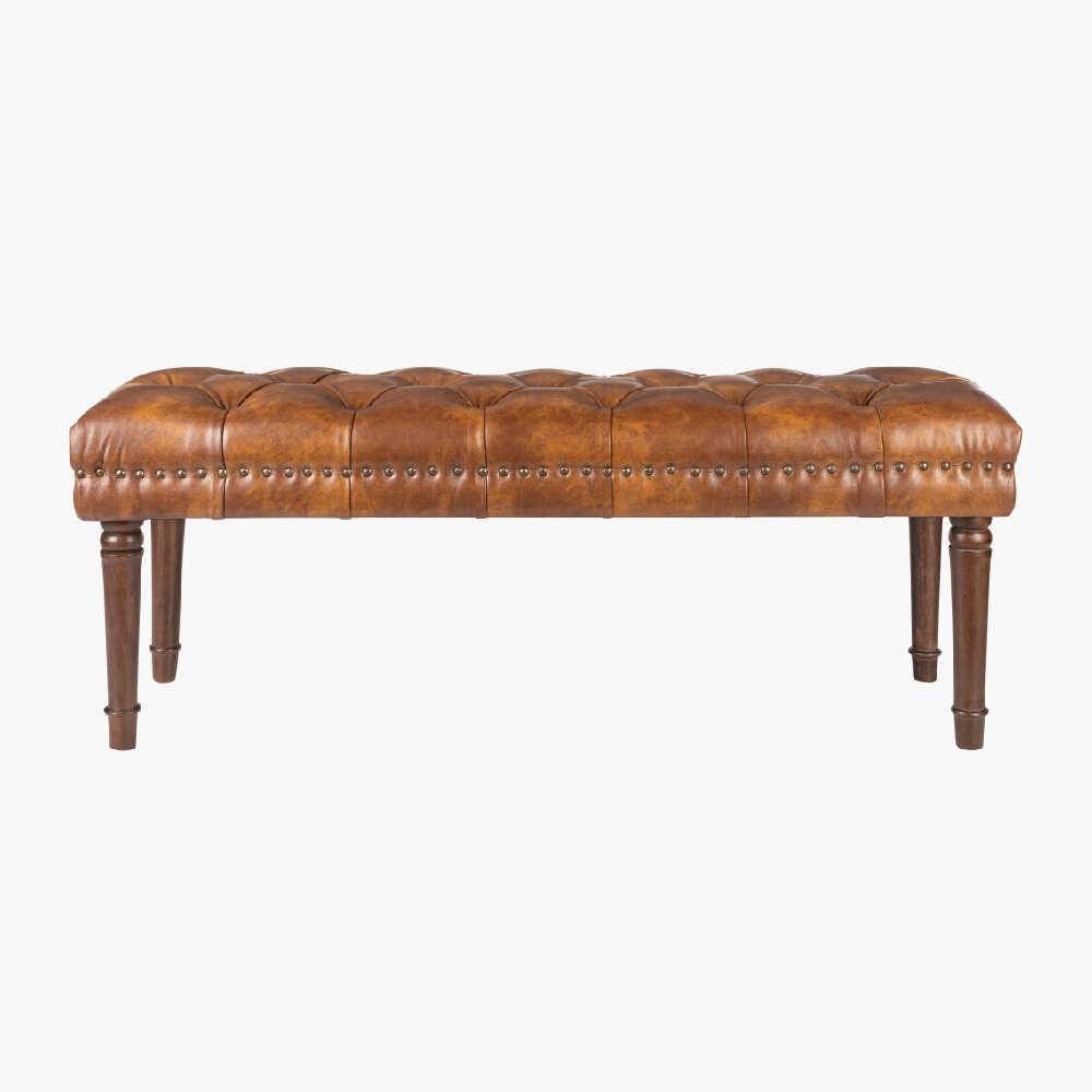 Surya Lancaster Brown Polyester Bedroom Bench, 47" (SAK73910)