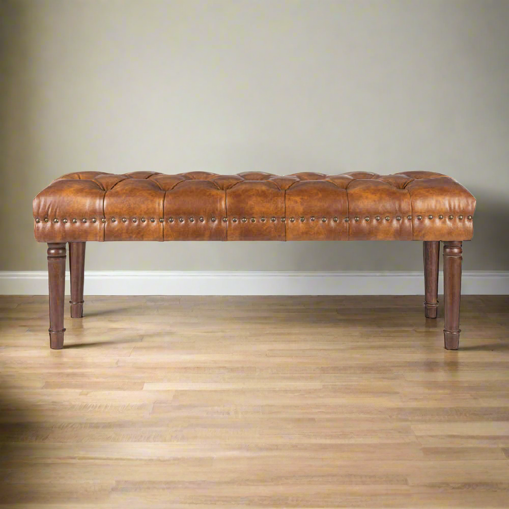 Surya Lancaster Brown Polyester Bedroom Bench, 47" (SAK73910)