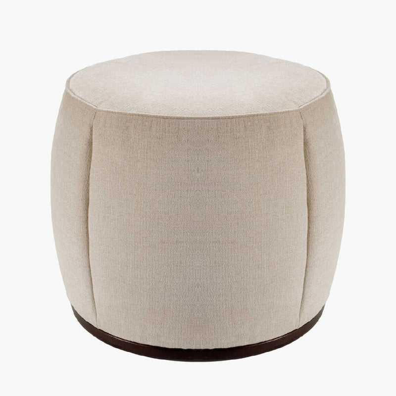 SURYA LANZA Light Beige Polyester Upholstery Living Room Ottoman, 24" (SAK21245)