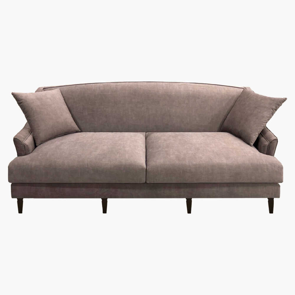 Surya Maywood Light Brown Polyfill Sofa With 2 Pillows (SAK36842)