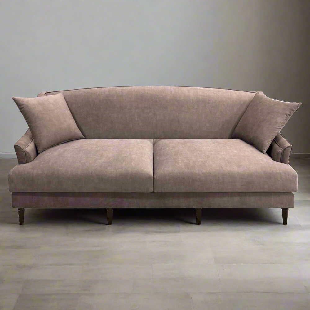 Surya Maywood Light Brown Polyfill Sofa With 2 Pillows (SAK36842)