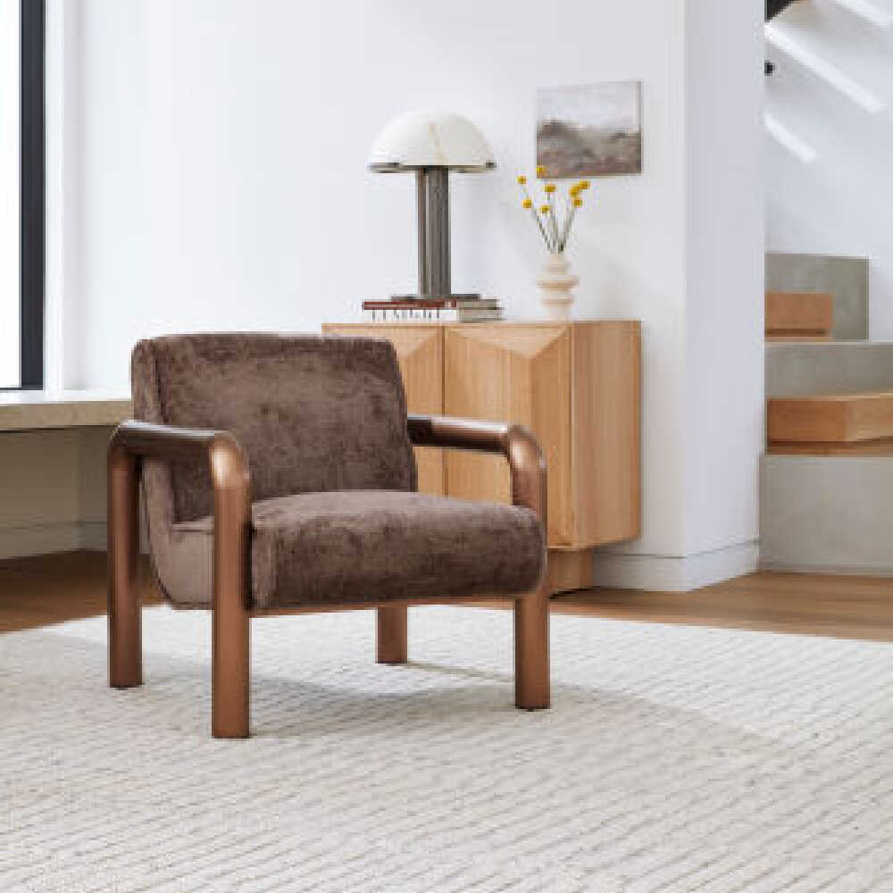 Surya Magnus Medium Brown Accent Chair (SAK54189)