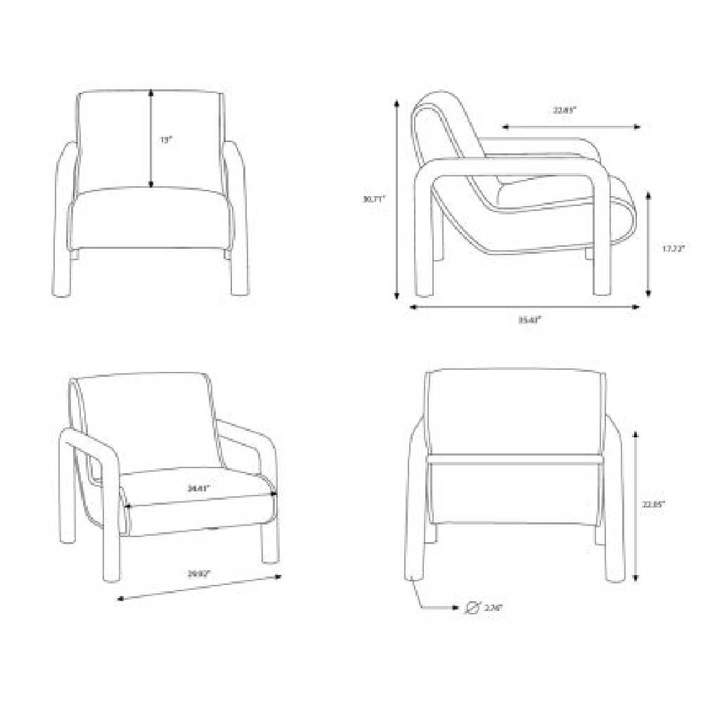 Surya Magnus Medium Brown Accent Chair (SAK54189)