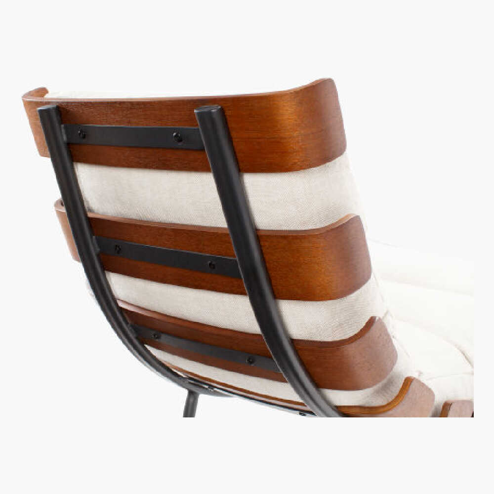 Surya Laval Modern Lounger With Black Lacquered Iron Base, 35" (SAK24752)