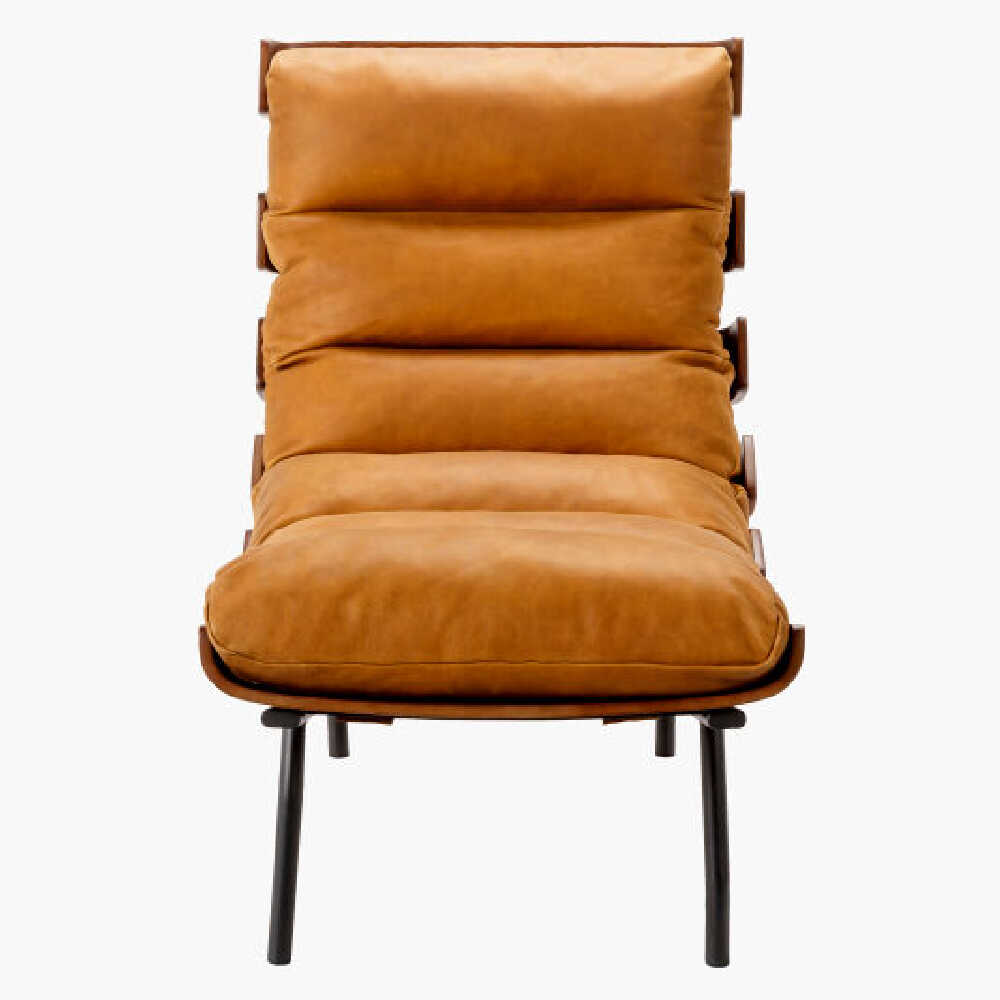 Surya Laval Modern Lounger With Black Lacquered Iron Base, 35" (SAK24752)