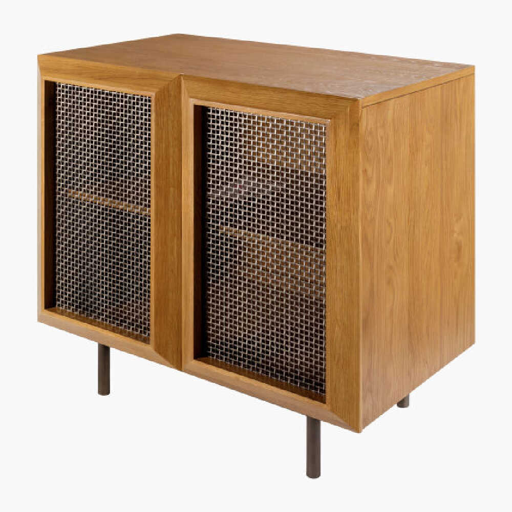 Surya Marshall Old Natural Oak 2 Door Veneer Cabinet, 30" (SAK30185)