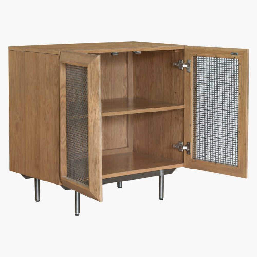 Surya Marshall Old Natural Oak 2 Door Veneer Cabinet, 30" (SAK30185)