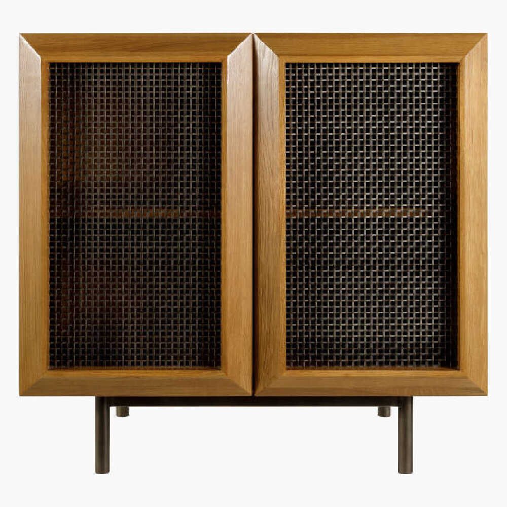 Surya Marshall Old Natural Oak 2 Door Veneer Cabinet, 30" (SAK30185)