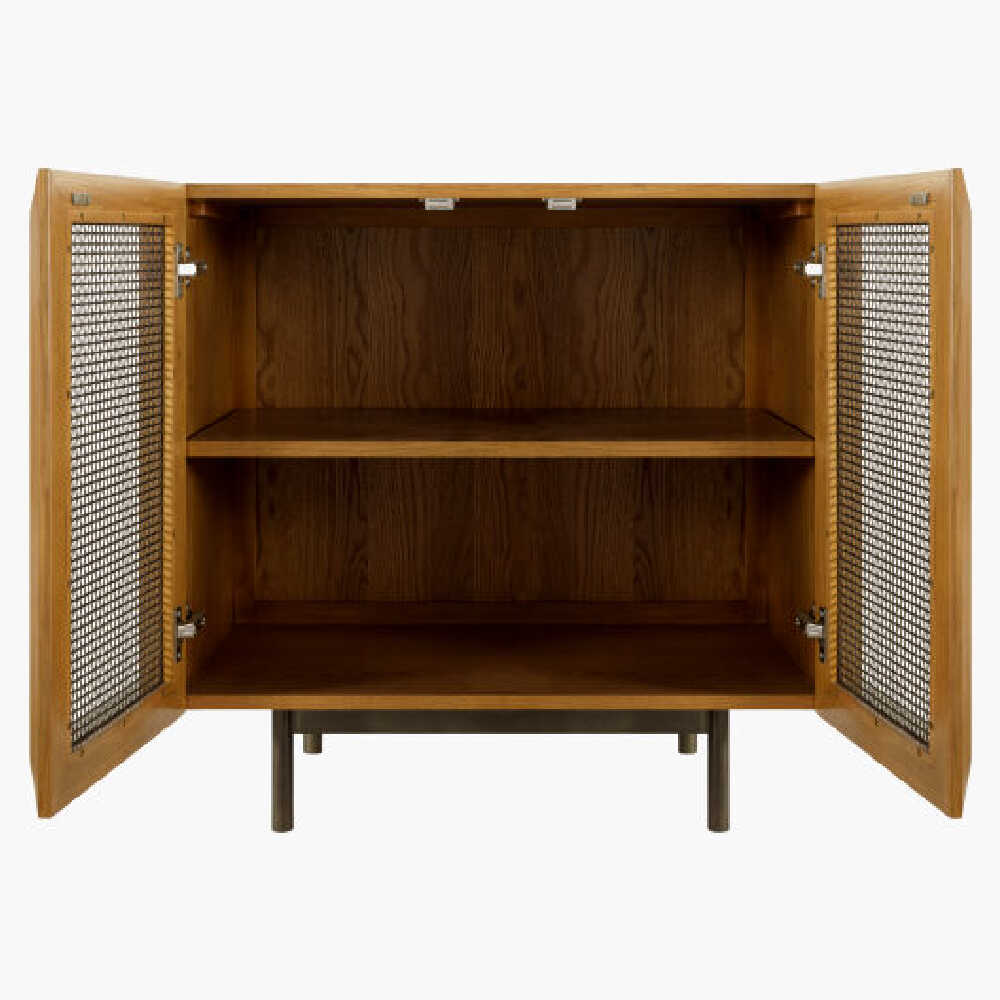 Surya Marshall Old Natural Oak 2 Door Veneer Cabinet, 30" (SAK30185)