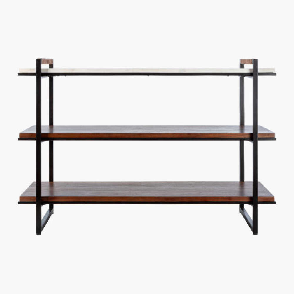 Surya Novelle Bookcase With Top White Polished Marble, 42" (SAK38617)