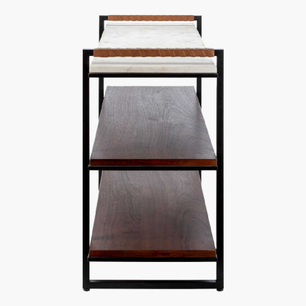 Surya Novelle Bookcase With Top White Polished Marble, 42" (SAK38617)