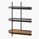 SURYA PEARSON Bookcase With Top Dark Brown Stained Mango Wood And Black Tinted Glass, 74" (SAK92864)