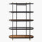 SURYA PEARSON Bookcase With Top Dark Brown Stained Mango Wood And Black Tinted Glass, 74" (SAK92864)