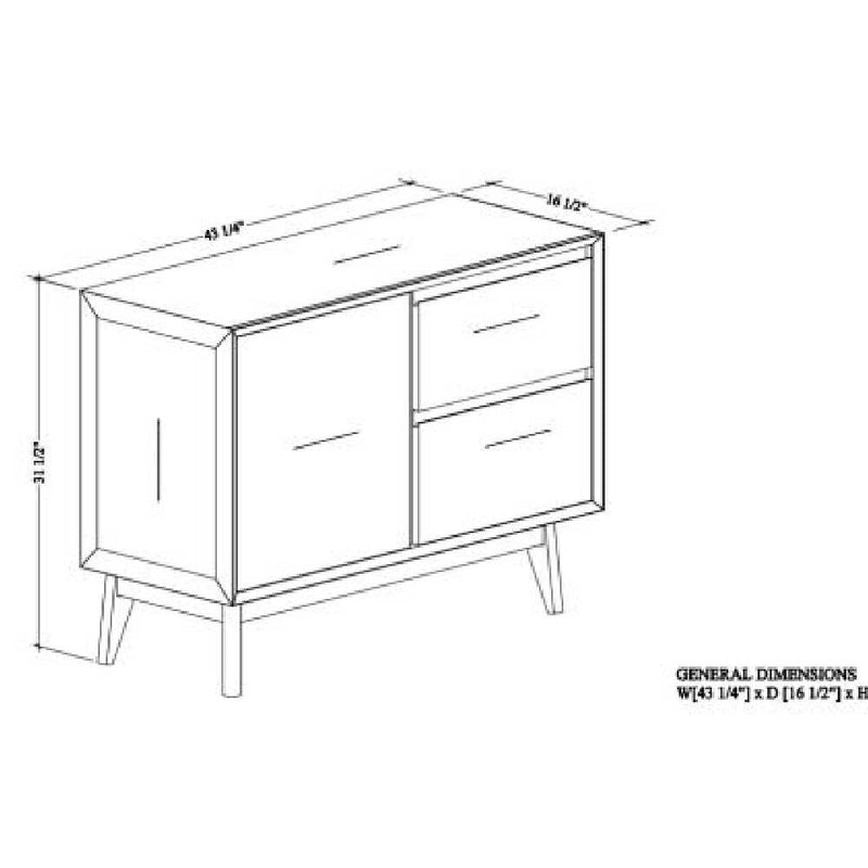 SURYA PRYCE Natural Oak Sideboard Cabinet For Dining And Living Rooms, 44" (SAK54117)