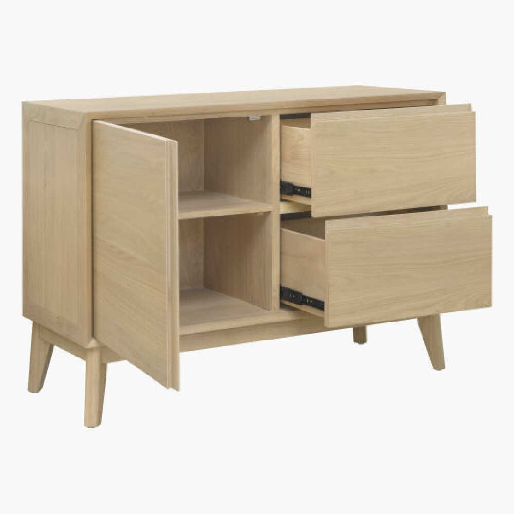 Surya Pryce Natural Oak Sideboard Cabinet For Dining And Living Rooms, 44" (SAK54117)