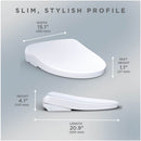 [SW4726] TOTO S7 Washlet Elongated Bidet Toilet Seat With EWater & Manual Classic/Contemporary Lid (SAK54821) - Saksby Wholesale - Lid Dimensions