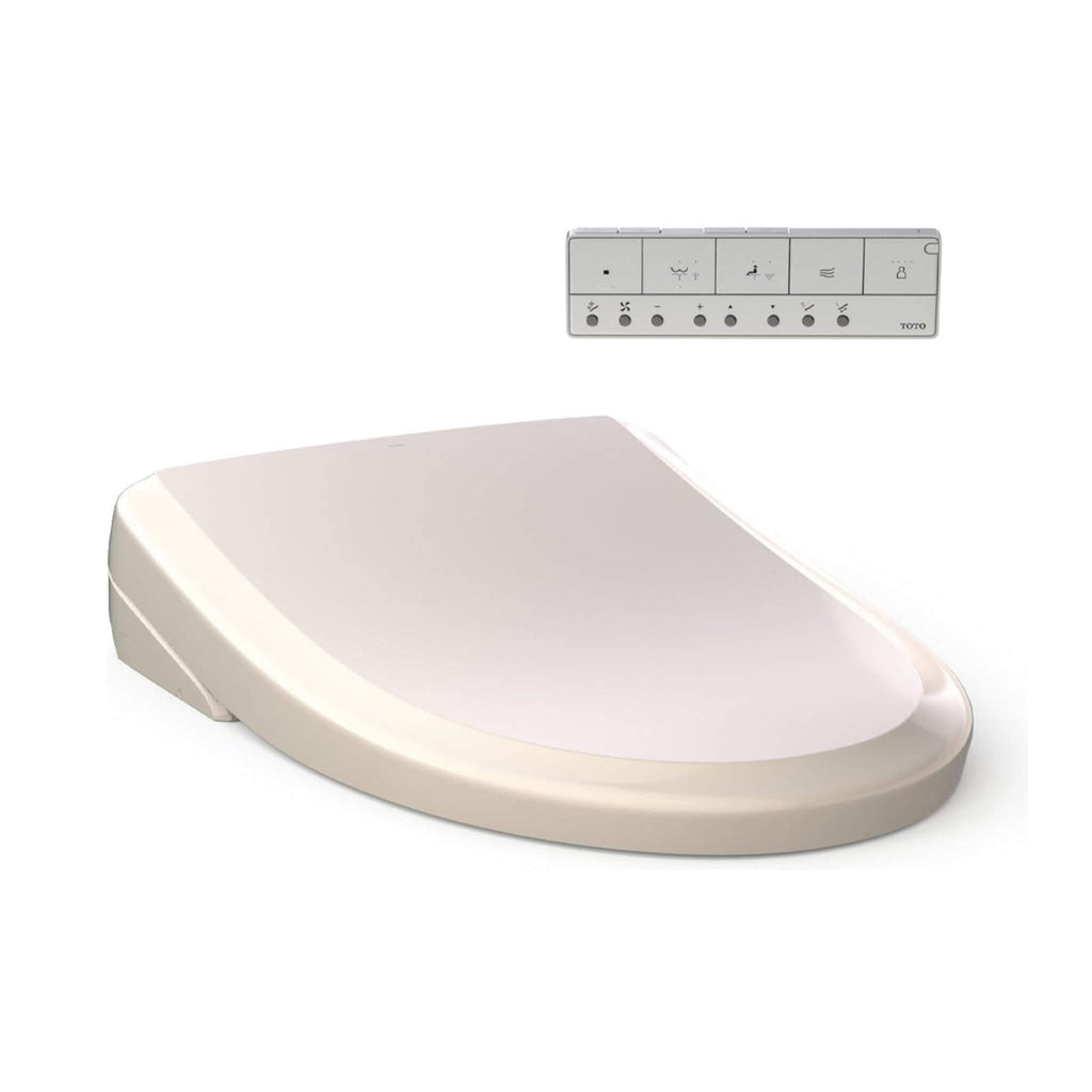[SW4734AT40#01] TOTO S7A Washlet Elongated Bidet Toilet Seat With EWater And Classic Contemporary Lid (SAK29827) - Saksby Wholesale - Beige Lid VIew