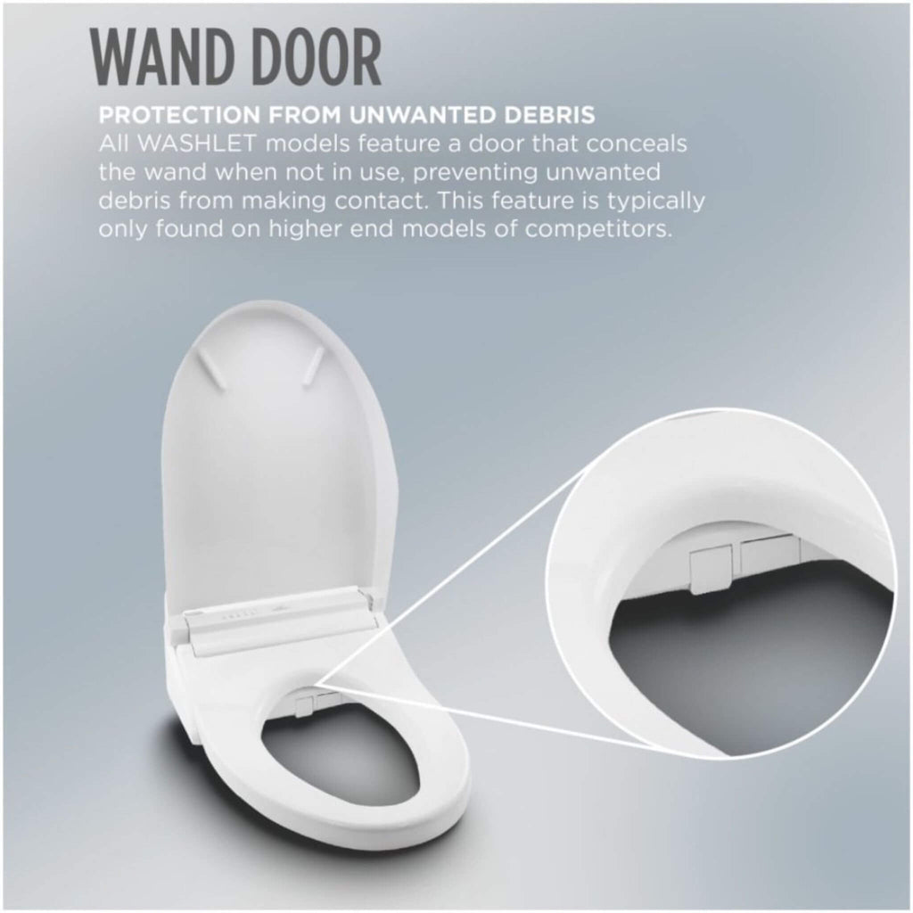 [SW4734AT40#01] TOTO S7A Washlet Elongated Bidet Toilet Seat With EWater And Classic Contemporary Lid (SAK29827) - Saksby Wholesale - Wand Door Feature