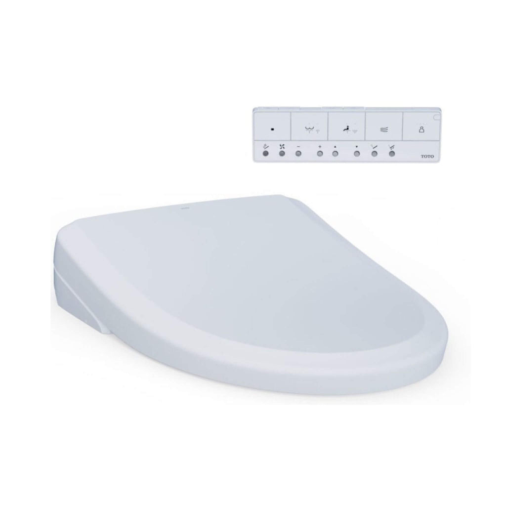 [SW4734AT40#01] TOTO S7A Washlet Elongated Bidet Toilet Seat With EWater And Classic Contemporary Lid (SAK29827) - Saksby Wholesale - White Lid with Remote