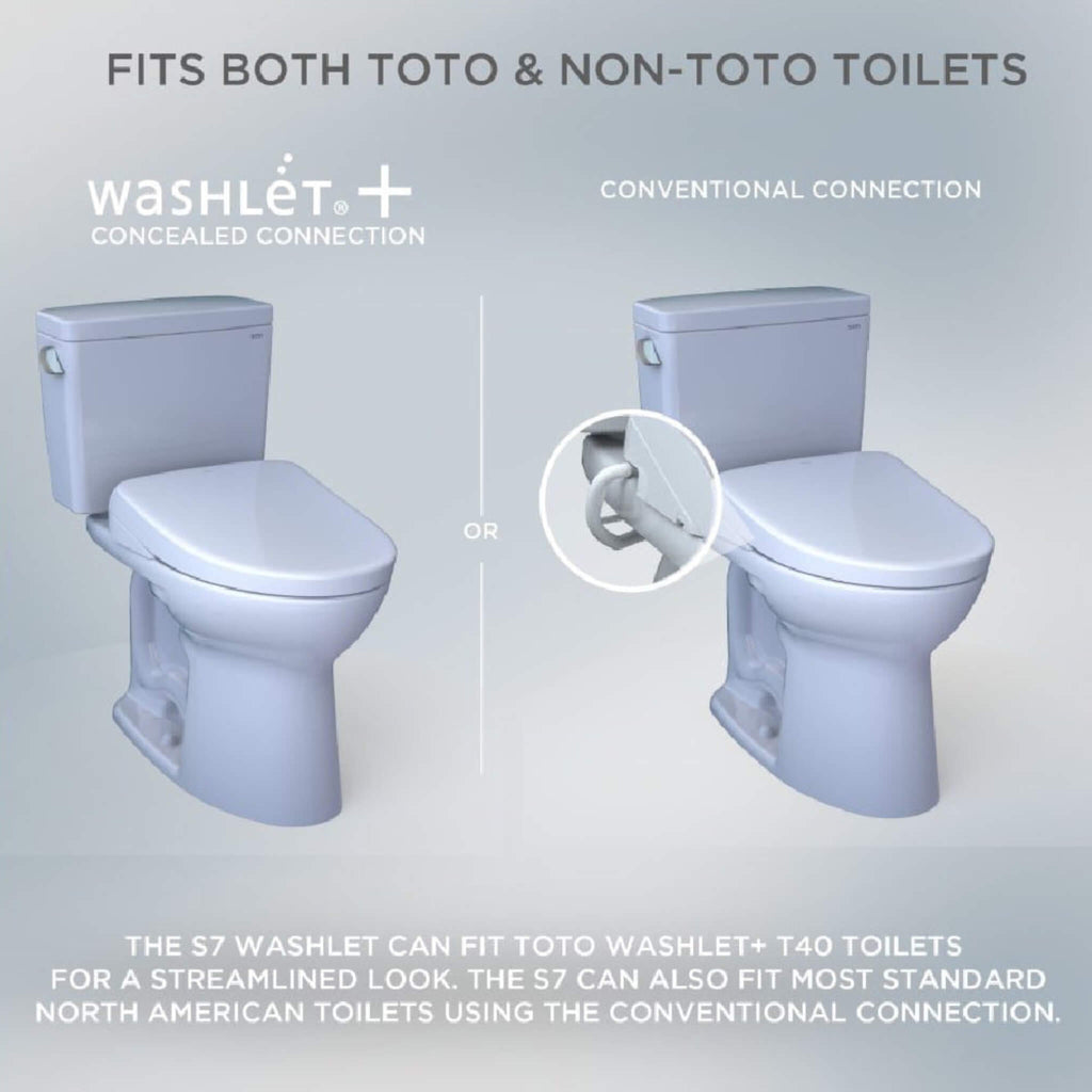 [SW4736AT40#01] TOTO S7A Washlet Elongated Bidet Toilet Seat With EWater And Auto Open/Close Contemporary Lid (SAK54823) - Saksby Wholesale - Concealed COnnection