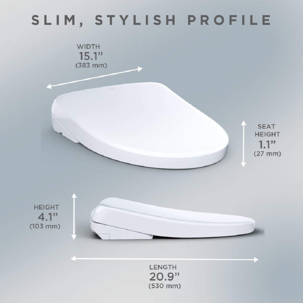 [SW4736AT40#01] TOTO S7A Washlet Elongated Bidet Toilet Seat With EWater And Auto Open/Close Contemporary Lid (SAK54823) - Saksby Wholesale - Lid Dimensions