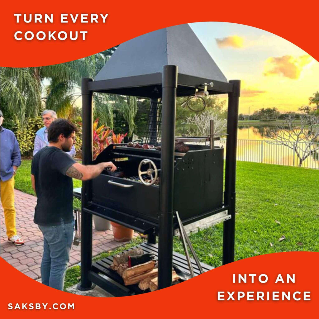 Tagwood BBQ Argentine Santa Maria Wood Fire & Charcoal Gaucho Grill [BBQ02SIB] (SAK86741) - Saksby Wholesale - Lifestyle Image