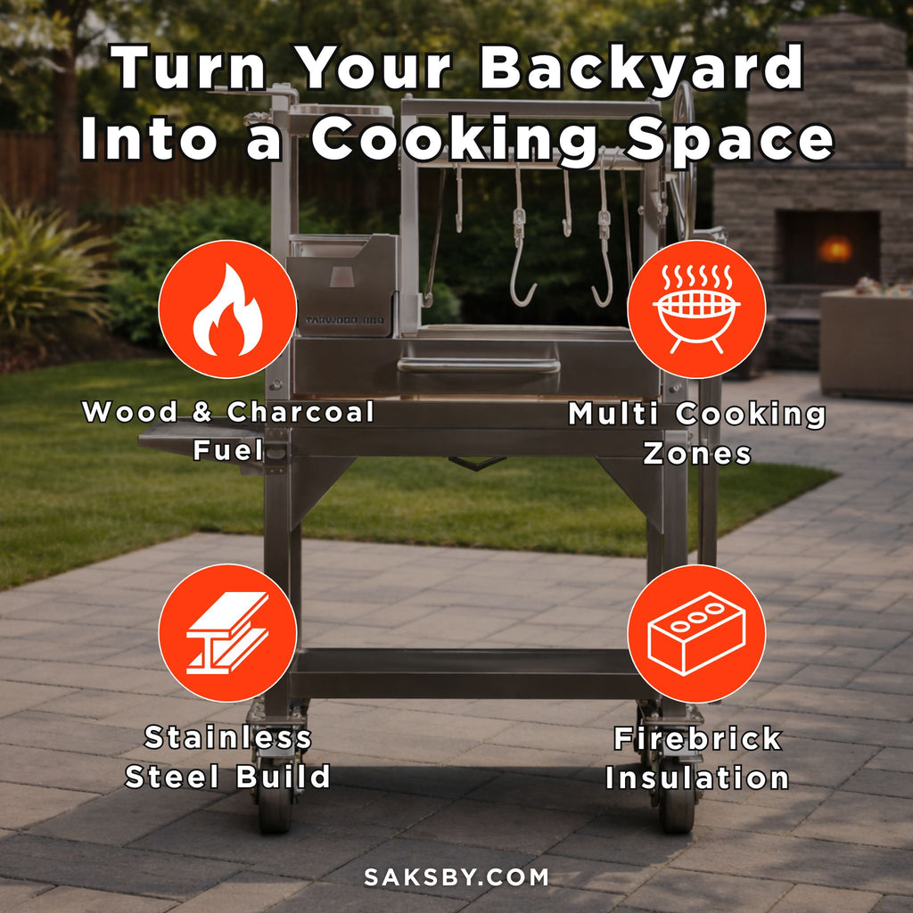 Tagwood BBQ Argentine Santa Maria Wood Fire And Charcoal Gaucho Grill [BBQ03SS MINI] (SAK35620) - Saksby Wholesale - Features