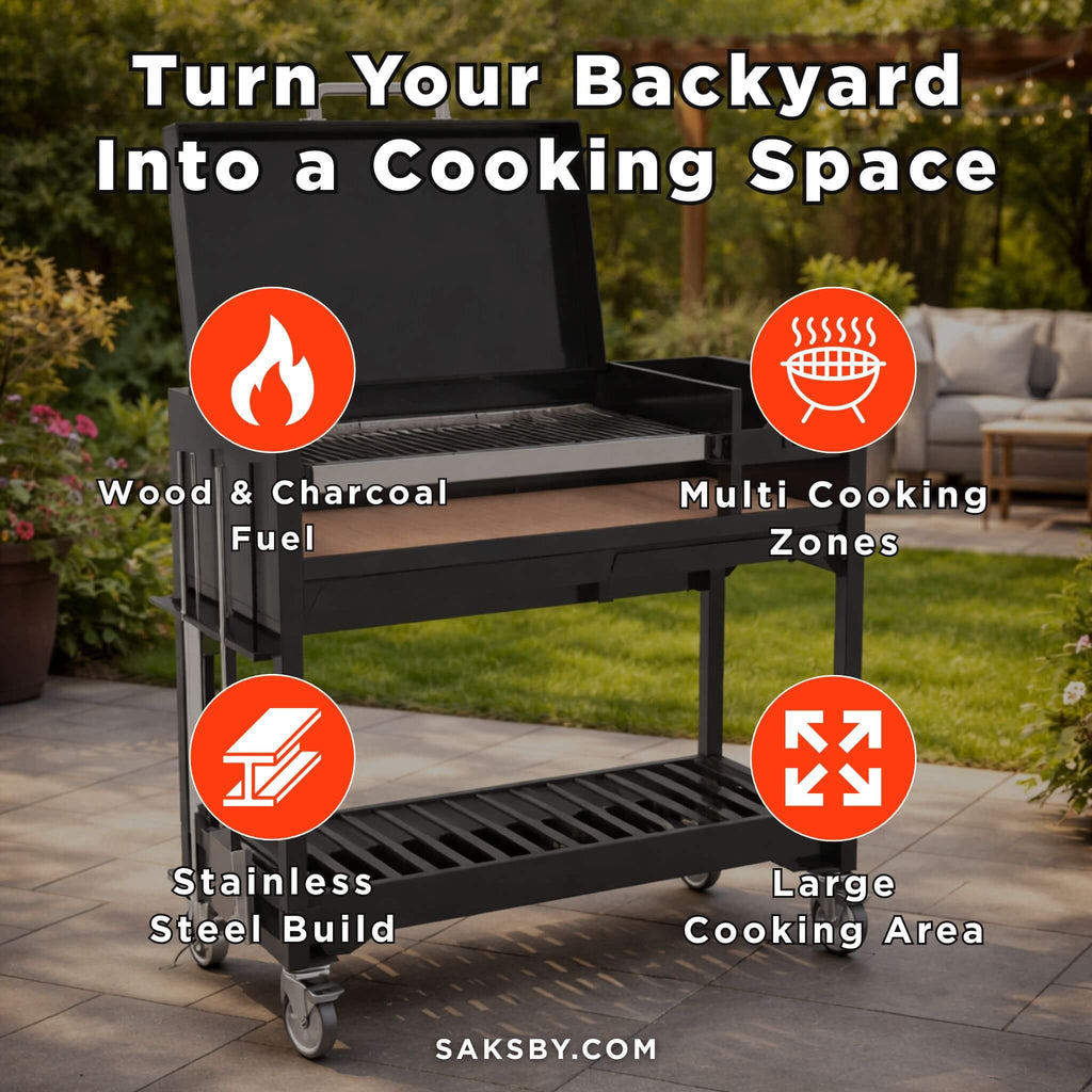 Tagwood BBQ Argentine Wood Fire & Charcoal Gaucho Grill [BBQ18SI] (SAK95124) - Saksby Wholesale - Features