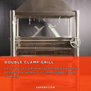 Tagwood BBQ XL Argentine Santa Maria Wood Fire & Charcoal Grill [BBQ22SS] (SAK48213) - Saksby Wholesale - Double Clamp Feature