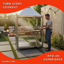 Tagwood BBQ XL Argentine Santa Maria Wood Fire & Charcoal Grill [BBQ22SS] (SAK48213) - Saksby Wholesale - Lifestyle Image