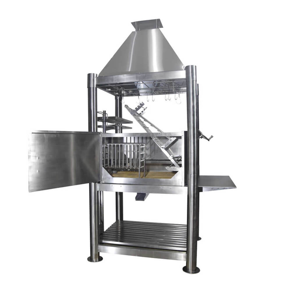 TAGWOOD BBQ02SS Stainless Steel BBQ Argentine Santa Maria Wood Fire And Charcoal Gaucho Grill With Firebricks (SAK38192)-SAKSBY