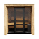 ThermaSol Fortis Fully Assembled 4 Person Outdoor Sauna Cabin [14-FORTIS] (SAK35896) - Saksby Wholesale - Front View