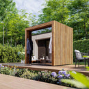 ThermaSol Fortis Fully Assembled 4 Person Outdoor Sauna Cabin [14-FORTIS] (SAK35896) - Saksby Wholesale -Lifestyle View