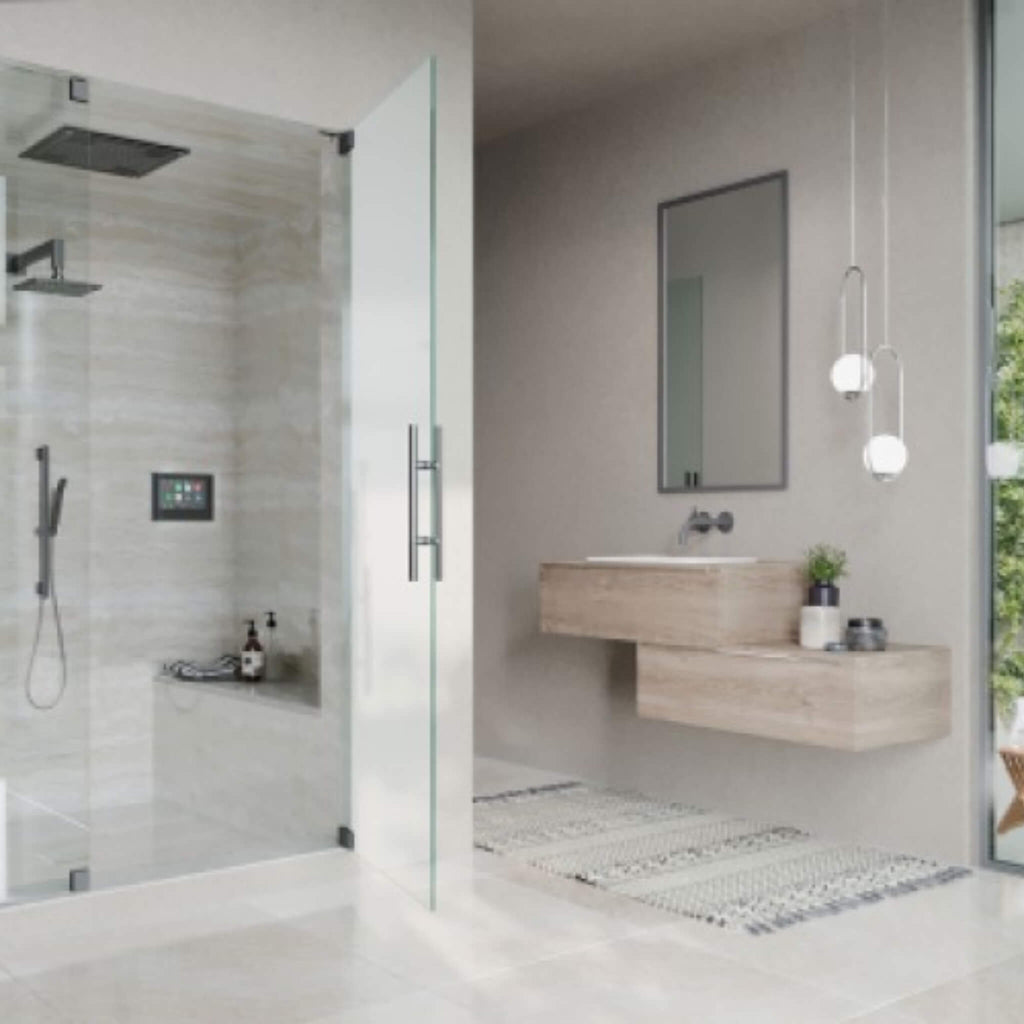 ThermaSol HydroVive 14" Premium Light, Sound, Rain System (SAK93046) - Saksby Wholesale - Shower Room View