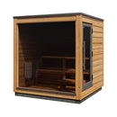 ThermaSol Nordic Dawn 4-Person Fully-Assembled Outdoor Sauna Cabin [14-KIR-4555] (SAK82057) - Saksby Wholesale - Front Left View