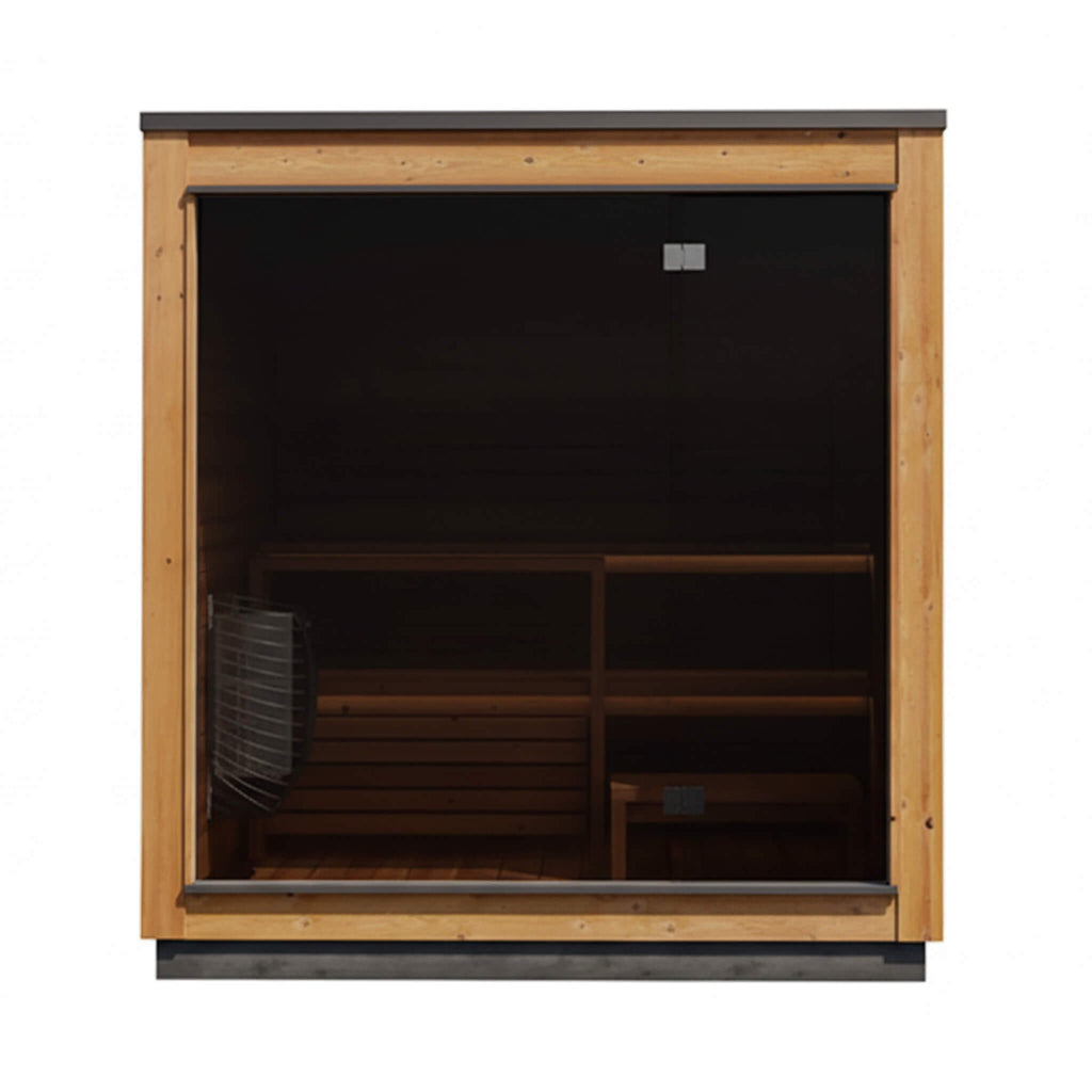 ThermaSol Nordic Dawn 4-Person Fully-Assembled Outdoor Sauna Cabin [14-KIR-4555] (SAK82057) - Saksby Wholesale - Front View