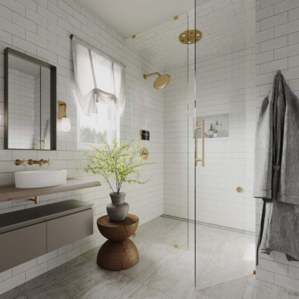 ThermaSol Serenity 10 Round Steam Shower Rainhead System With Light & Sound [SLSRRD-PN] (SAK14982) (SAK70519)) - Saksby Wholesale - Shower Room View